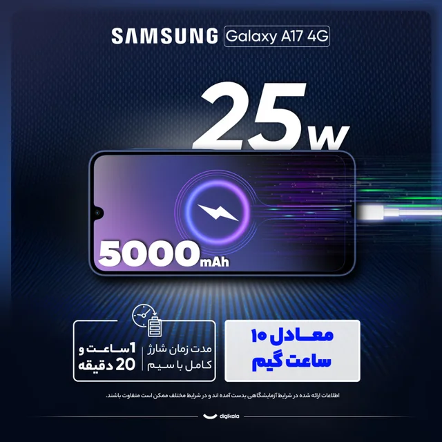 گوشی موبایل سامسونگ مدل Galaxy A17 4G دو سیم کارت ظرفیت 128 گیگابایت و رم 6 گیگابایت - ویت 101815796