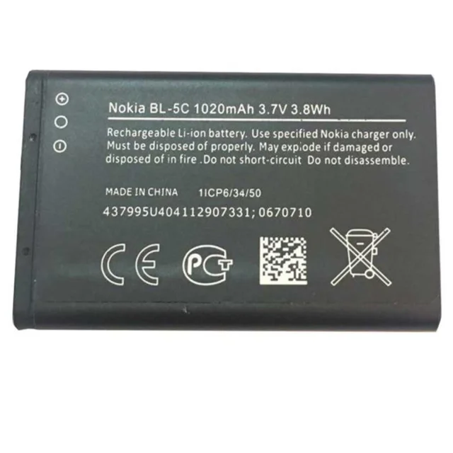 باتری موبایل نوکیا مدل BL-5C ظرفیت 1020 میلی آمپر ساعت مناسب برای گوشی موبایل نوکیا 5C 101816075